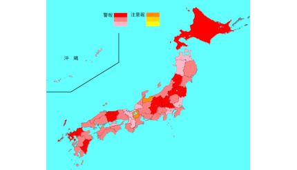 インフルエンザ患者報告数は13万人が続く、東京都は若干の減少