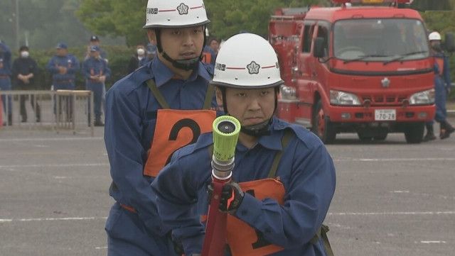 消防団員　訓練の成果を競う　千葉・君津市