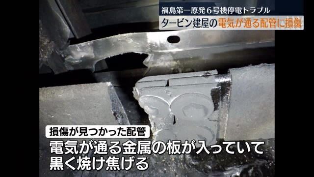 福島第一原発6号機トラブル　建屋内の電気が通る配管に損傷が見つかったと東京電力が発表