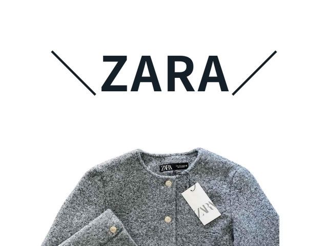 ZARA ソフト ショートジャケット ライトブルー L シルバーボタン