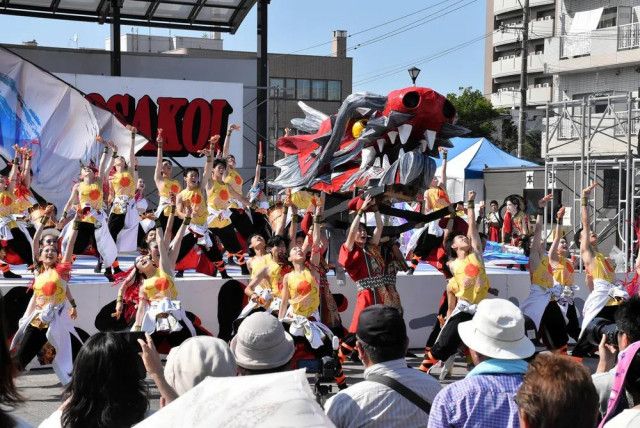 ビール片手にヨサコイ楽しむ　千歳で夏まつり開幕