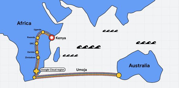 Google、アフリカとオーストラリアを直結する初の海底ケーブル敷設