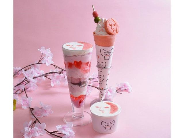 よーじやカフェ「よじこルンルン、お花見に行く」春のスイーツ3種　25日発売　まるで桜もちの味わい
