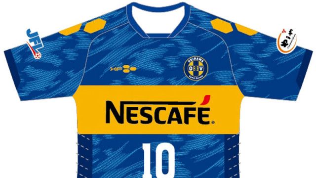 2年目のJFLを戦う沖縄SV、2024シーズンのユニフォーム登場！「アルゼンチンの名門」を彷彿の“紺黄”デザイン