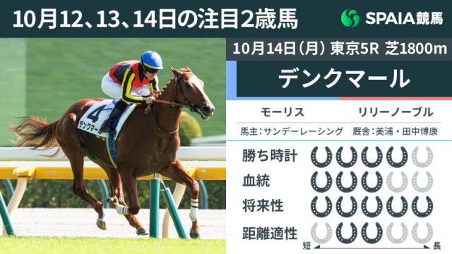 注目2歳馬】モーリス産駒デンクマールが3馬身半差V  勝ち時計1:47.7、ラスト10.9-11.1の瞬発力は秀逸（SPAIA）｜ｄメニューニュース（NTTドコモ）