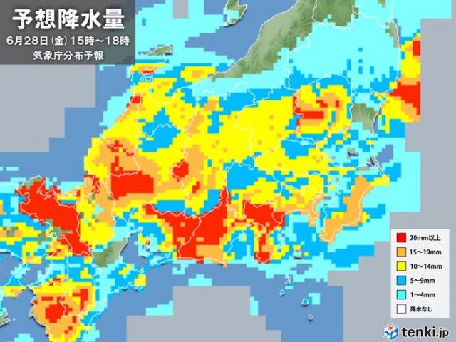 静岡県で線状降水帯発生　関東も本降り　帰宅時間帯も交通機関に影響のおそれ