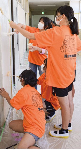 川和中親児の会 校舎の内壁塗り替え 新人に会の活動を周知〈横浜市都筑区〉