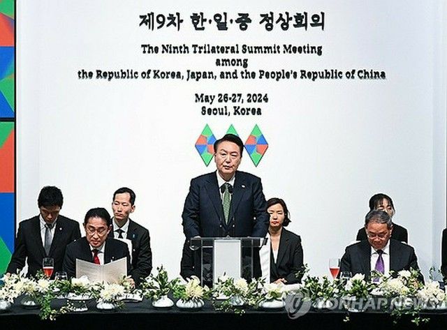 尹大統領「３カ国首脳が毎年会うことを期待」　岸田・李首相と夕食会