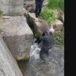 川にずぶぬれの4歳　救出の瞬間