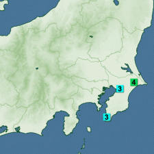 千葉県北東部　震度4を観測