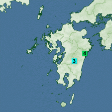 宮崎県北部平野部で震度4の地震