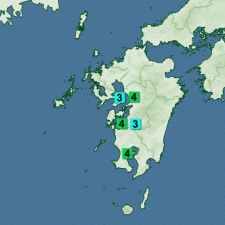 熊本など　震度4のやや強い地震