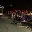 路線バスと車が正面衝突 1人死亡