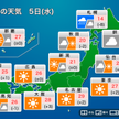 関東は天気回復　北日本で急な雨も