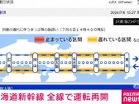 東海道新幹線 全線で運転再開もダイヤに大きな乱れ HPで最新状況確認を JR東海