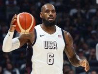 五輪バスケ米代表で炸裂、39歳レブロンの豪快アリウープに衝撃「マジでGOAT」「衰え知らず」　強豪セルビアに105-79で圧勝