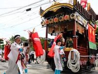 中津祇園を前に「祇園車」展示、祭りムード演出　本番は26日から