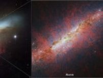 スターバースト銀河M82の中心部をジェイムズ・ウェッブ宇宙望遠鏡が観測