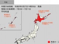 7月3日頃から北海道・沖縄・奄美で「かなりの高温」となる可能性　気象庁が「高温に関する早期天候情報」発表
