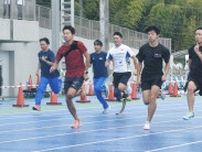 美浜町運動公園陸上競技場が完成　式典でパラ3選手ら力走