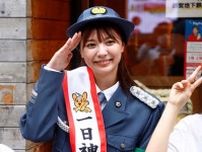 川津明日香が一日警察署長で制服姿披露　俳優としての目標は「朝ドラのオーディションで受かりたい」