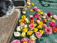 富士眺望の湯ゆらり　毎月26日は露天風呂の日！華やかな香りでリラックス　6月の変わり湯は「バラの湯」