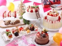 ホテル日航大阪のクリスマスケーキ2023、苺たっぷり華やか2段ショート＆チョコのはしご付きケーキ