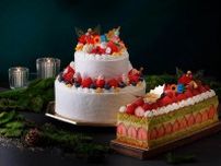 ウェスティンホテル東京23年クリスマスケーキ、サンタ＆雪だるまの賑やかな2段ショートケーキ
