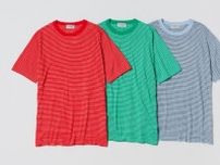 ジョン スメドレーのボーダーニットTシャツ、ブルー・レッド・グリーンのトゥモローランド限定カラー