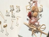 ハリオ「母の日」ガラスアクセサリー、“ライラックの花”モチーフのイヤリング＆ピアス