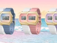 アイスウォッチのデジタル腕時計「アイスデジットレトロサンセット」春色グラデーションの文字盤で