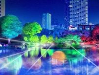 旧芝離宮恩賜庭園のライトアップイベント「旧芝離宮夜会」江戸から現代まで受け継がれる歴史を表現