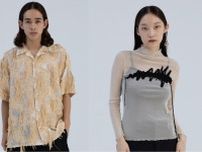 ミカゲ シン、カットジャカードシャツ＆グラフィック刺繍のシアートップス - 大阪で初の期間限定ストア