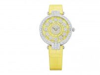 ハリー・ウィンストン“ひまわり”着想の腕時計、ダイヤモンド＆イエロー・サファイアが輝くダイヤル