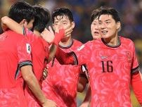 「アジア杯の悪夢を洗い流した」揺れる韓国代表が3発快勝！衝突した2人の鮮烈コンビ弾。和解のハグで不穏な空気を払拭