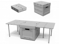 超コンパクト収納ボックスがテーブルや三角表示板にチェンジ。アウトドアや緊急時も大活躍