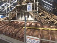 銅板や木片の落下が相次ぎ…愛知県庁の屋根を“張り替え中” 最初は赤褐色でも約30年で青緑色に 大村知事「貴重な文化財なので」