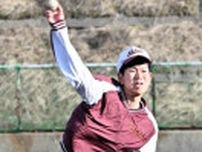 春の高校野球室蘭支部予選　開幕戦に臨む室栄　エース今谷投手、全道へ闘志