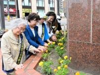 観光客歓迎、花や看板で　函館商工会議所女性会が整備