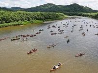 雄大な天塩川、３時間の旅　国内最大級カヌーツーリング