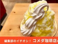 【コメダ珈琲店】ソフトクリームが120円で食べられる？ボリュームにびっくりな「かき氷」が登場！新フレーバーを実食！