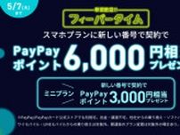LINEMOに新規契約で最大6000円相当の還元、5月7日まで