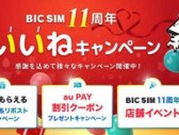 BIC SIM、11周年記念キャンペーン開始　最新スマホやギフトカード1万円分などが当たる