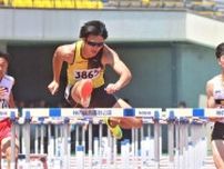 陸上の兵庫選手権　男子110m障害の徳岡凌、大会新で2年ぶり優勝　星陵高の松前、兵庫高校新で2位