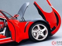 まるで「RX-8」!? マツダが観音開きの「ロータリー・スポーツカー」実車展示！ リトラ風「ヘッドライト」も美しい“斬新モデル”登場
