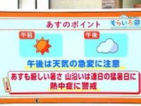 高知の天気　23日も厳しい暑さに　午後は急な雷雨に注意　東杜和気象予報士が解説