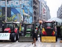 ベルギーで再び農家EUに抗議　交通寸断、タイヤ燃やす