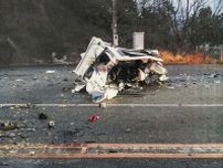 衝突事故で2人死亡、岡山　大型トラックと軽乗用車