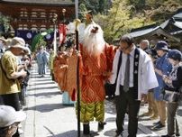 「花盛祭」で春の訪れ祝う　和歌山、丹生都比売神社