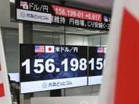 円安、34年ぶり157円に迫る　日米金利差、当面続く見方